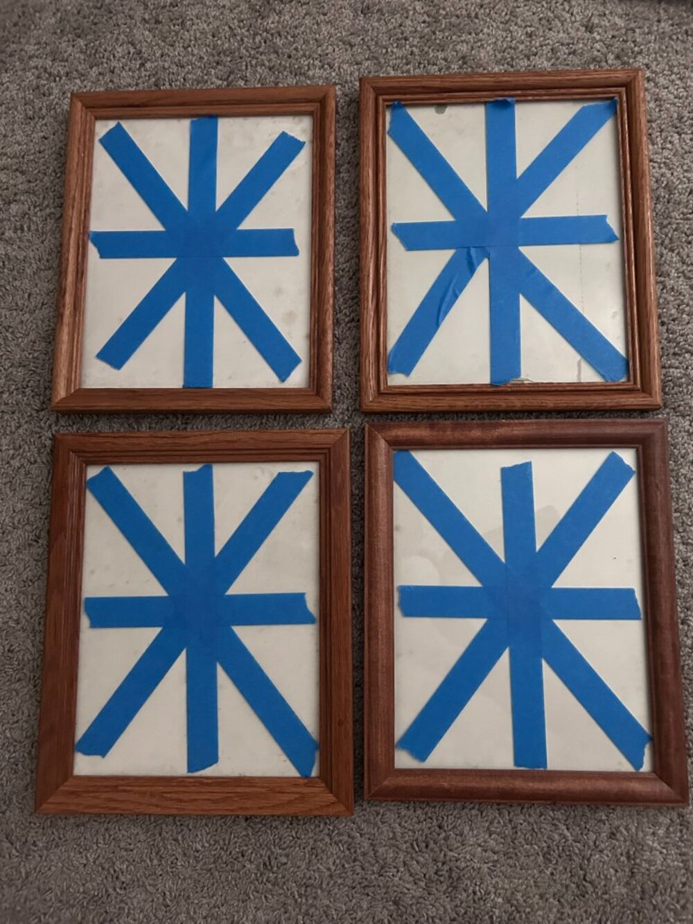 Vintage Brown Solid Wood Picture Frame 8x10 Photo Size w/Glass Set of 4